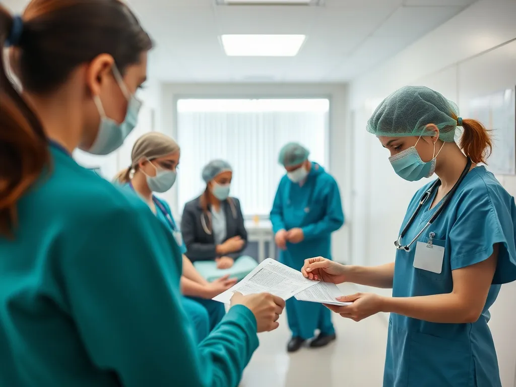 Hospital support services like patient assistance, instant translation, and travel logistics in Turkey, professional setting, organized staff facilitating care