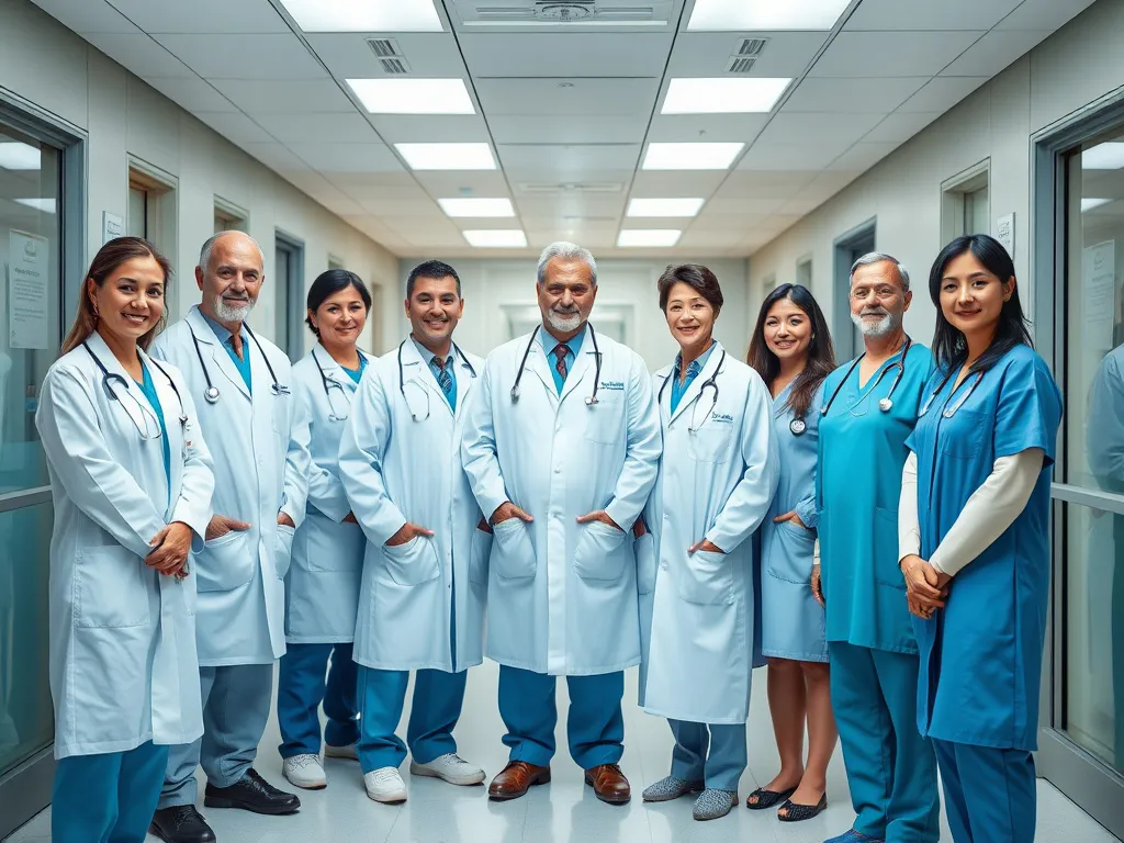 Internationally recognized hospital with a team of world-class oncologists, professional setting, showcasing collaboration and expertise in oncology