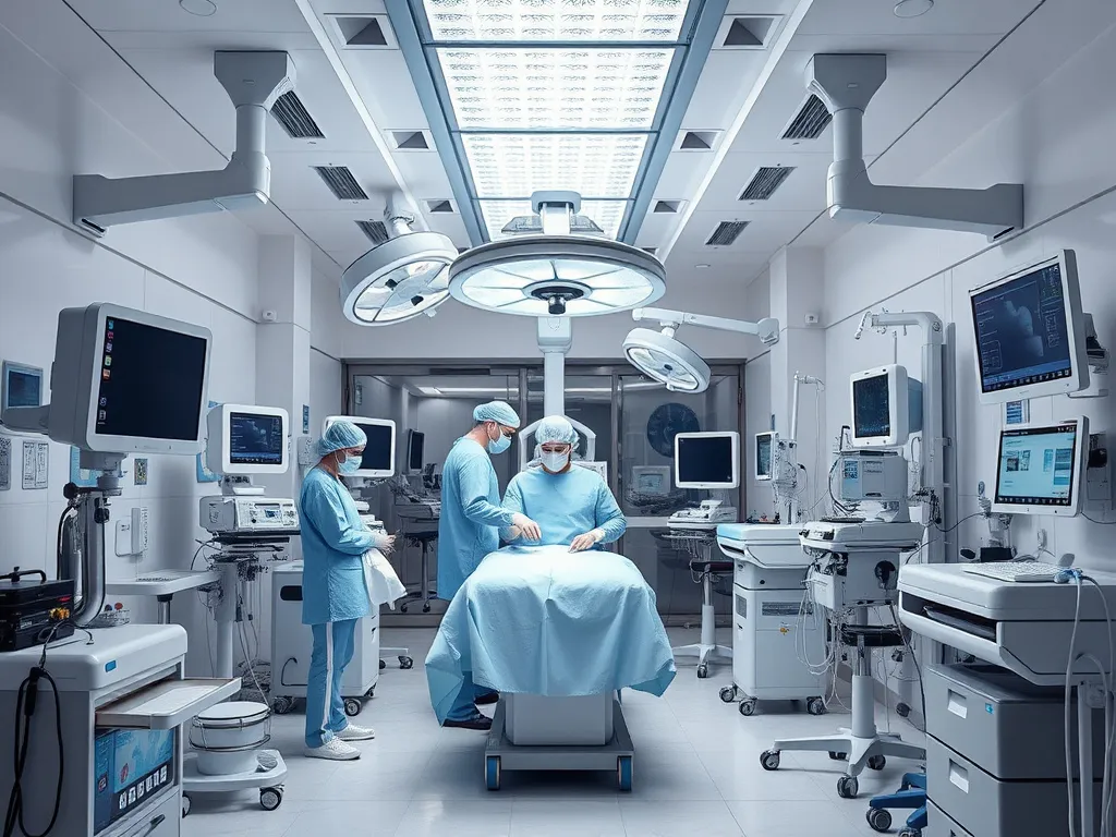 High-tech hospital in Istanbul, professional medical staff, modern equipment, clean and professional photography style