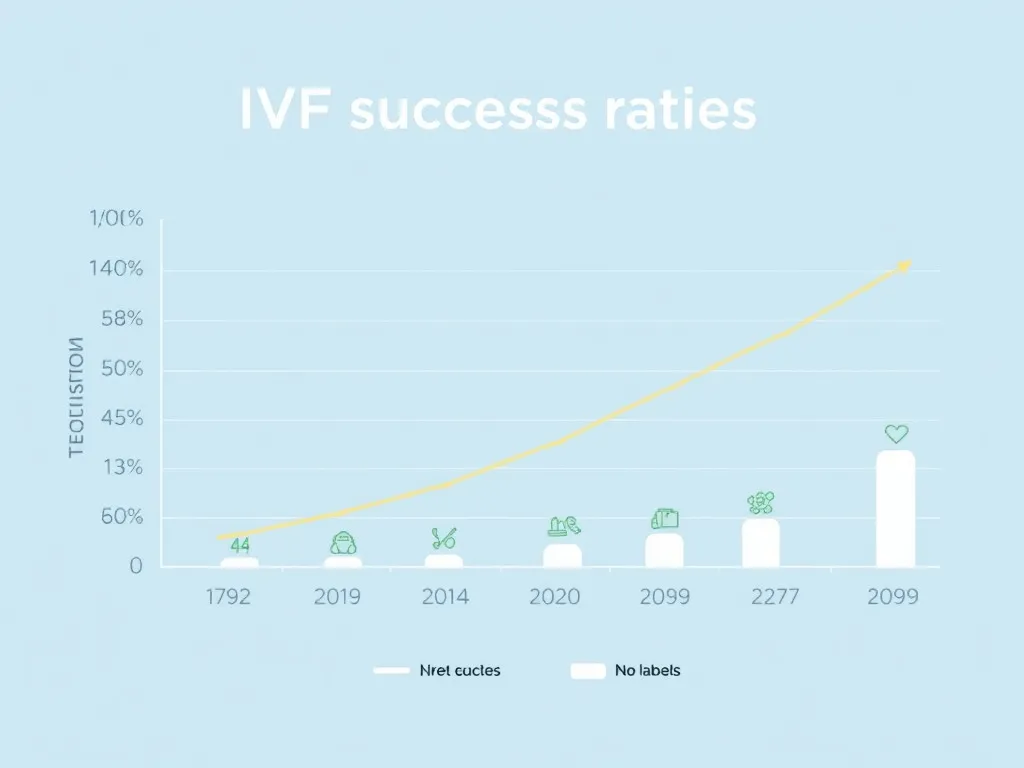 Graph showing IVF success rates by age with visual icons, professional and clean design