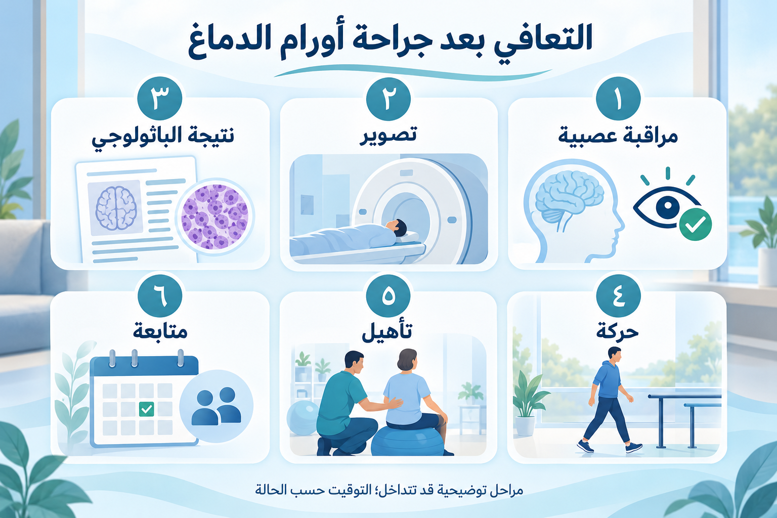 مراحل التعافي بعد جراحة أورام الدماغ
