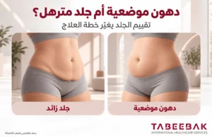 مقارنة الدهون الموضعية والجلد المترهل